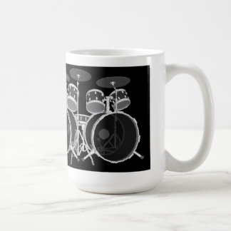 Drum Set (black & white) - Coffee Mug