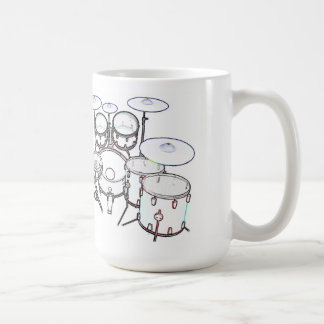 Drum Set (black & white) - Coffee Mug