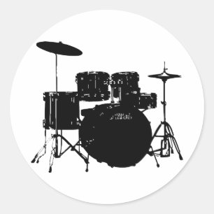 Drum Set Classic Round Sticker