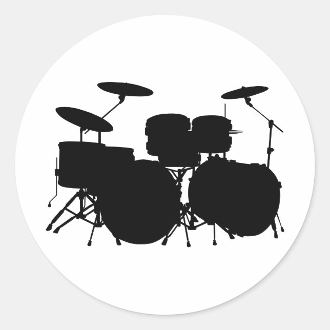Drum Set Classic Round Sticker (Front)