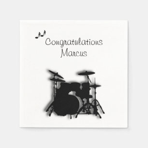 Drum Set Custom Congratulations Napkin