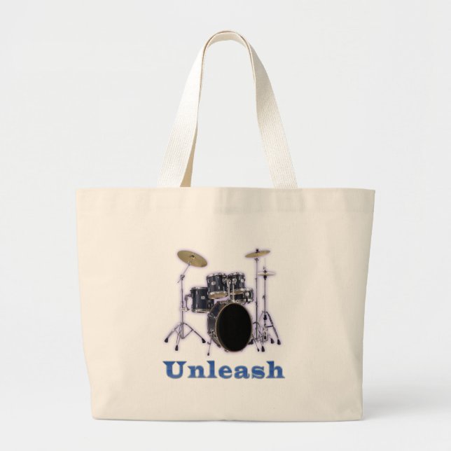 Drum set designs large tote bag (Front)