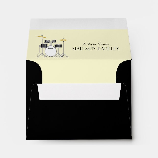 Drum Set Drummer Band Teacher Musician Envelope (Back (Bottom))