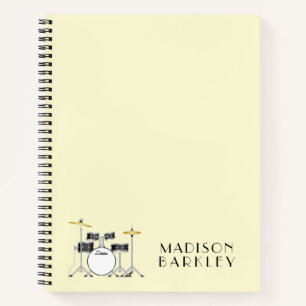 Drum Set Drummer Band Teacher Musician Notebook