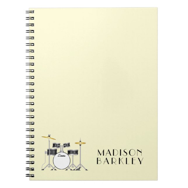 Drum Set Drummer Band Teacher Musician Notebook (Front)