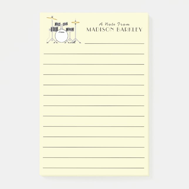 Drum Set Drummer Band Teacher Musician Post-it Notes (Front)