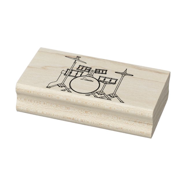 Drum Set Drummer Band Teacher Musician Rubber Stamp (Stamp)