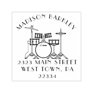 Drum Set Drummer Band Teacher Musician Self-inking Stamp