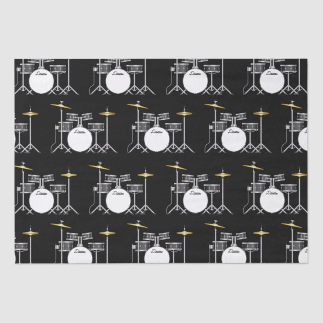 Drum Set Drummer Band Teacher Musician Tissue Paper (Front)