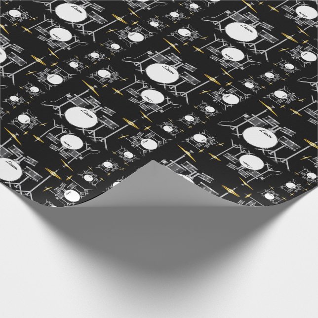 Drum Set Drummer Band Teacher Musician Wrapping Paper (Corner)