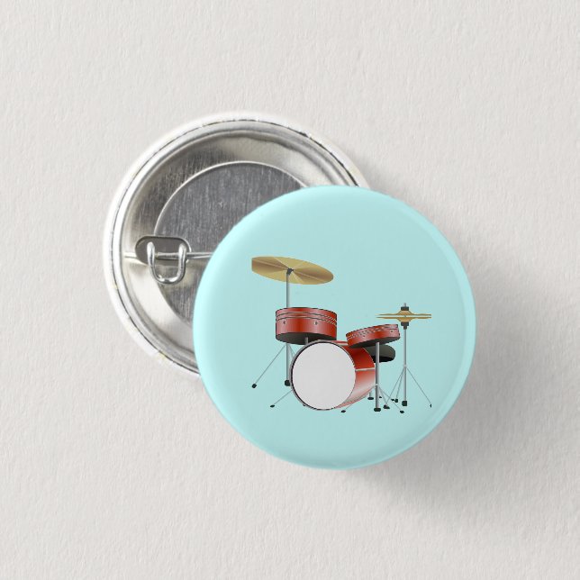 Drum Set Drummer Button (Front & Back)