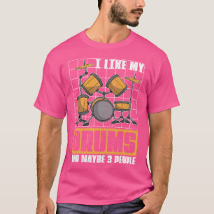 Drum Set Funny Drummer Musical Instrument Percussi T-Shirt