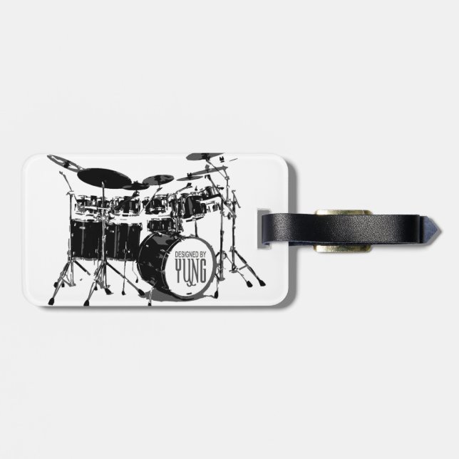 Drum Set Luggage Tag (Back Horizontal)