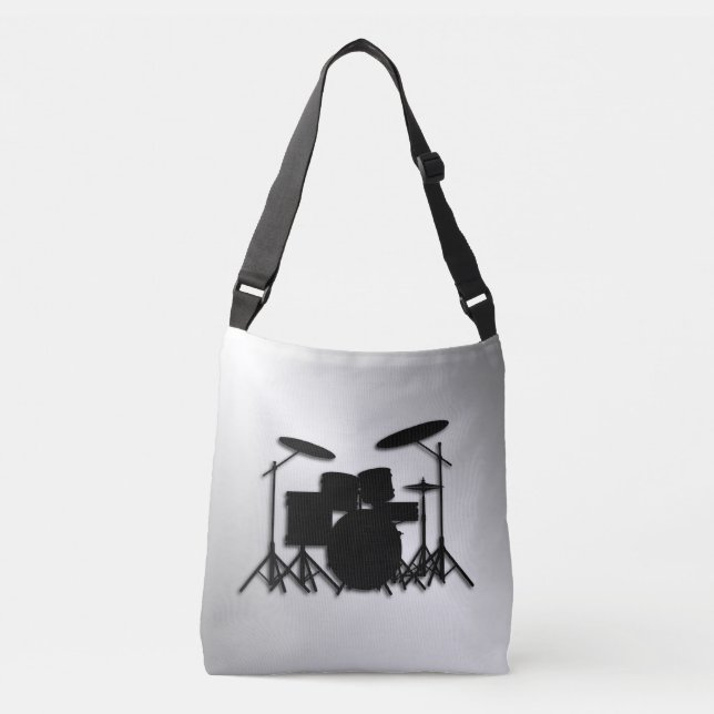 Drum Set Music Design Crossbody Bag (Front)