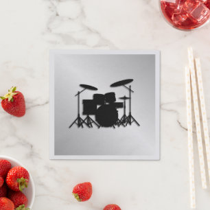 Drum Set Music Design Napkin