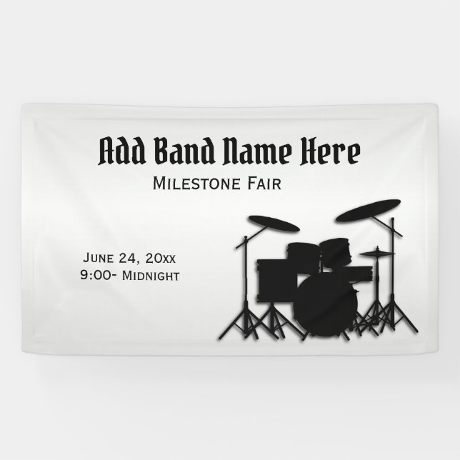 Drum Set Music Design Night Out Advertising Banner (Horizontal)