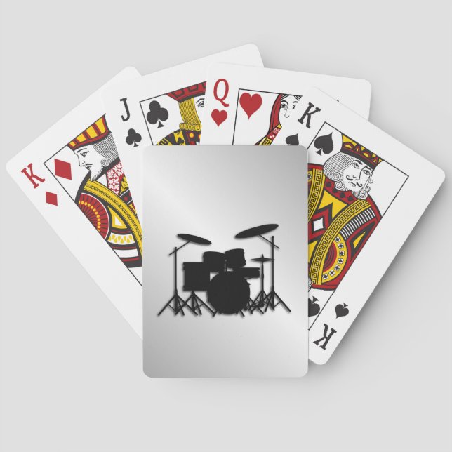 Drum Set Music Design Playing Cards (Back)