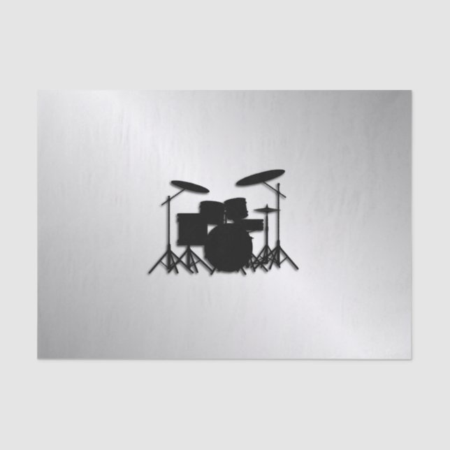 Drum Set Music Design Tissue Paper (Front)