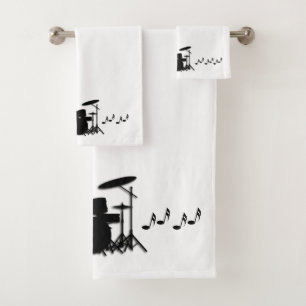 Drum Set Music Design White