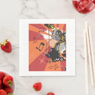 Drum Set Music Napkin