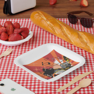 Drum Set Music Paper Plate