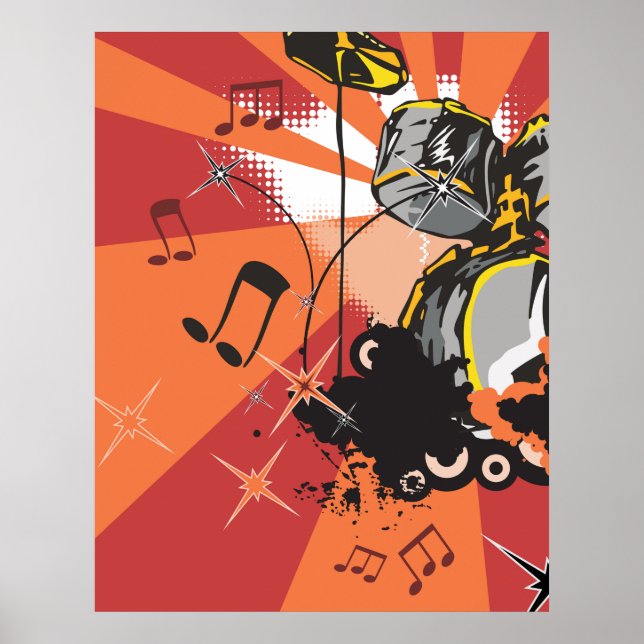 Drum Set Music Poster (Front)