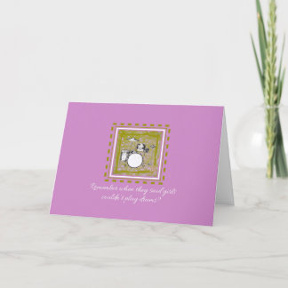 Drum Set Nostalgic Girl Power Greeting Card