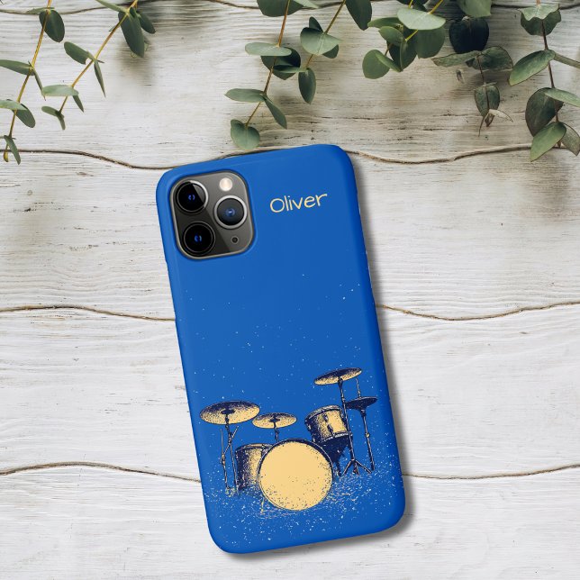 Drum Set on Blue Case-Mate iPhone Case (Creator Uploaded)