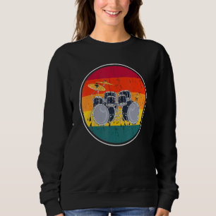 Drum Set Percussion Musician Drummer Retro Drums Sweatshirt