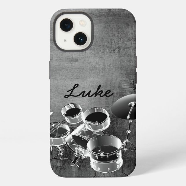 Drum Set / Personalised Gift for Drummers iPhone Case (Back)