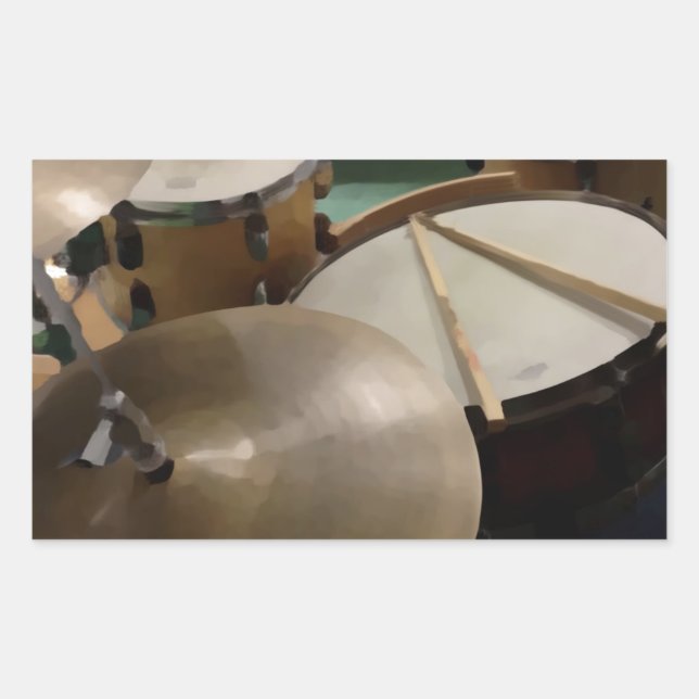 Drum Set Rectangular Sticker (Front)