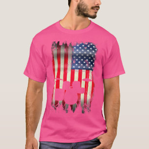 Drum Set Usa American Flag 4Th Of July Patriotic D T-Shirt