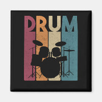 Drum Set Vintage Rock Music Retro Drummer