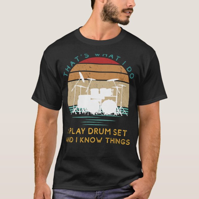 Drum Set Virtuoso: Beats & Witty Wisdom | Humourou T-Shirt (Front)