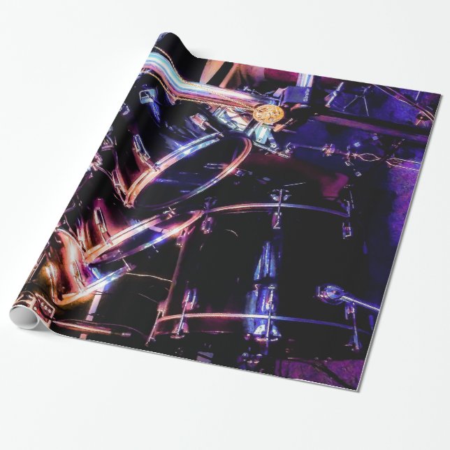 Drum Set Wrapping Paper (Unrolled)