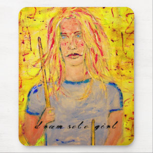 drum solo girl mouse mat