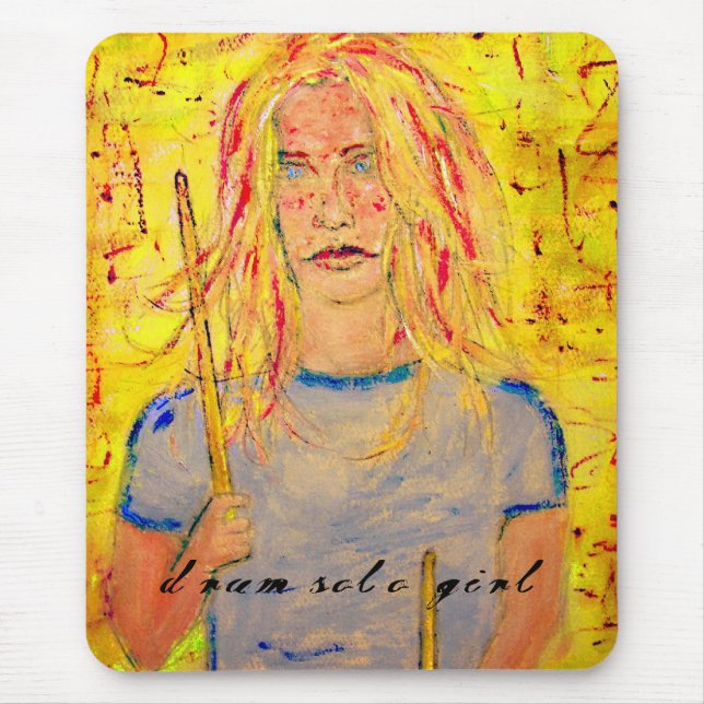 drum solo girl mouse mat (Front)