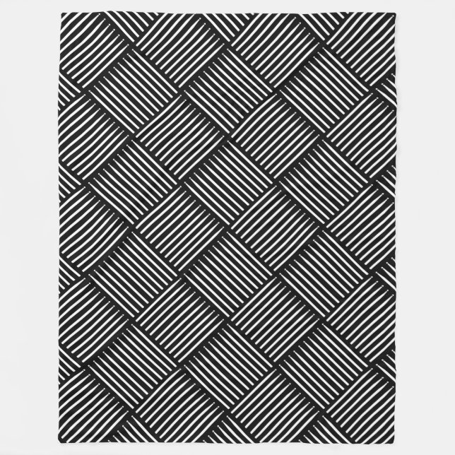 Drum Stick Crosshatch Black Fleece Blanket (Front)