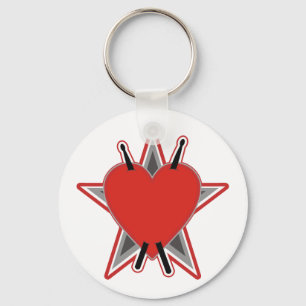 Drum Stick Tattoo Key Ring