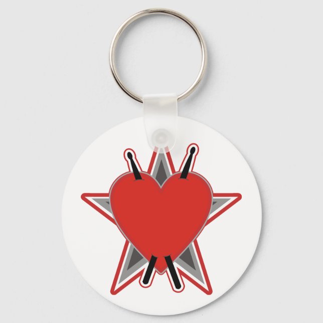 Drum Stick Tattoo Key Ring (Front)