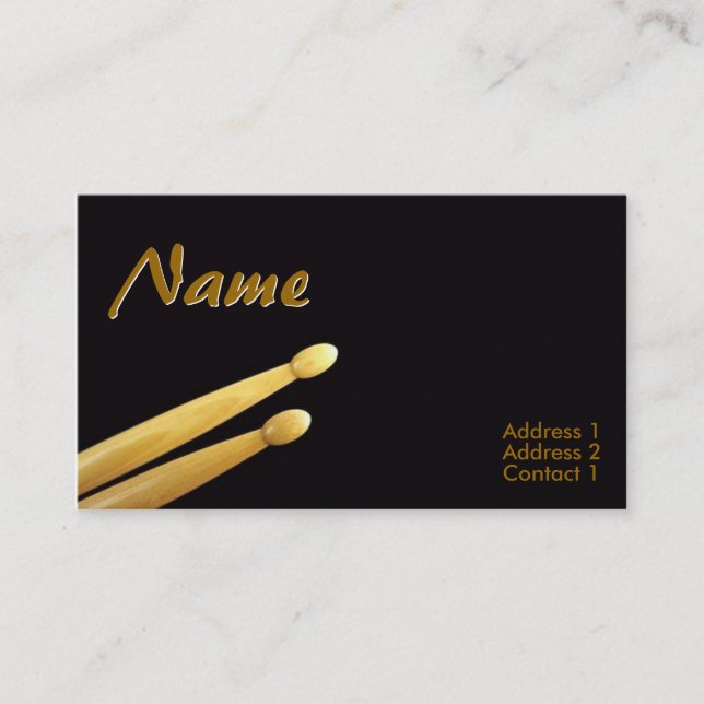 Drum Sticks Business Cards (Front)