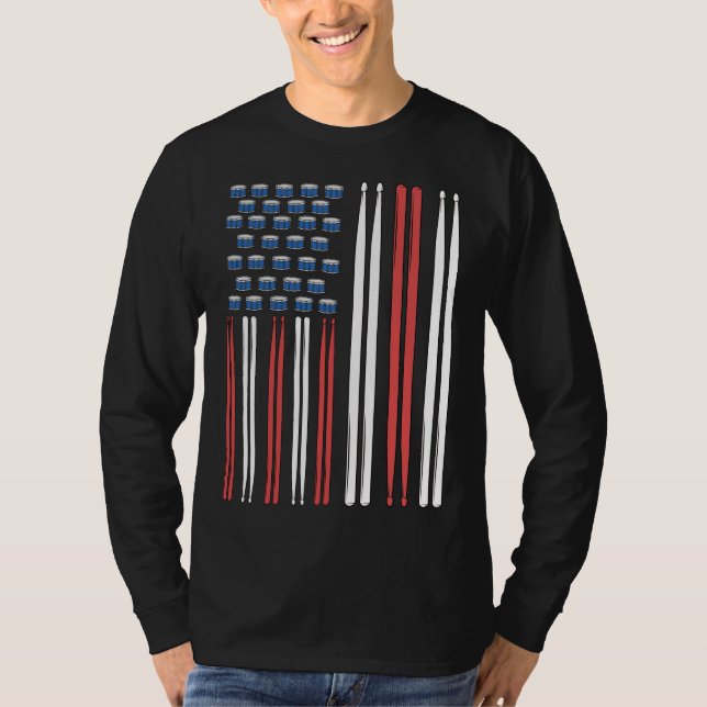 Drum Sticks Drummer Gift Drumming Percussion Drum T-Shirt (Front)