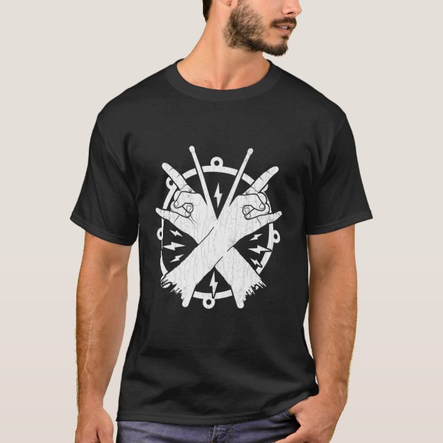 Drum Sticks Fun Drum Player Drummers Drumming T-Shirt (Front)