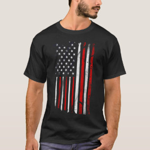 Drum sticks on a vintage American flag T-Shirt