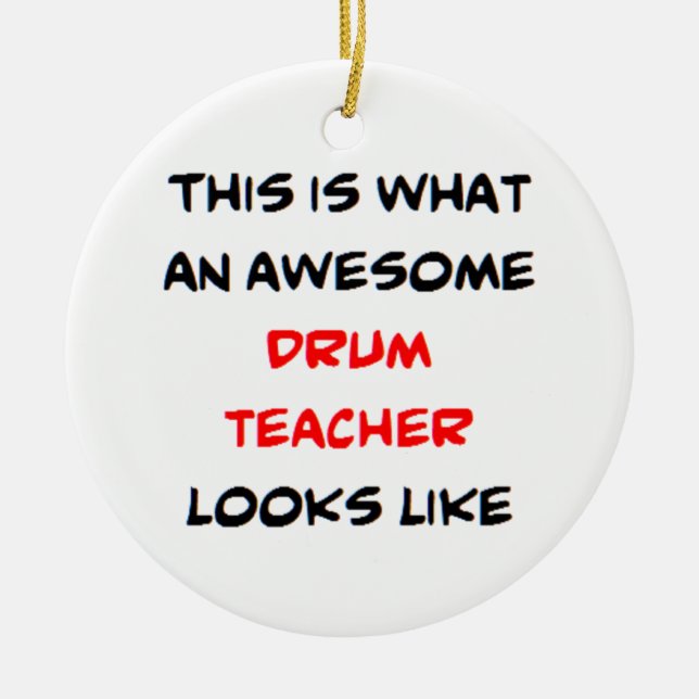 drum teacher, awesome ceramic tree decoration (Front)