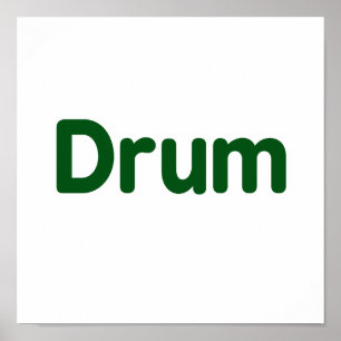 drum text green music design poster