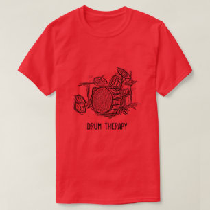 Drum therapy slogan drum kit rock band grunge T-Shirt