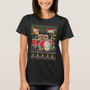 Drum Ugly Christmas Sweater Musical Drum Player Dr