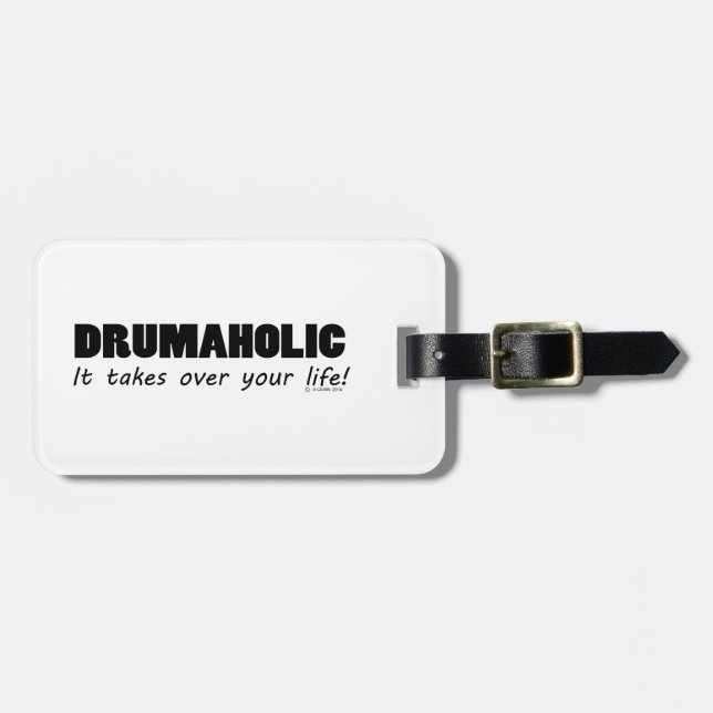 Drumaholic Life Luggage Tag (Front Horizontal)