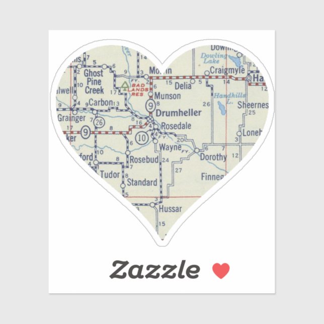 Drumheller Alberta Vintage Map (Sheet)